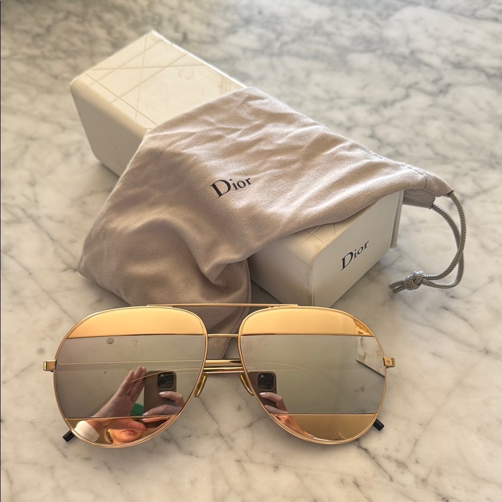 Dior Gold Aviator Sunglasses